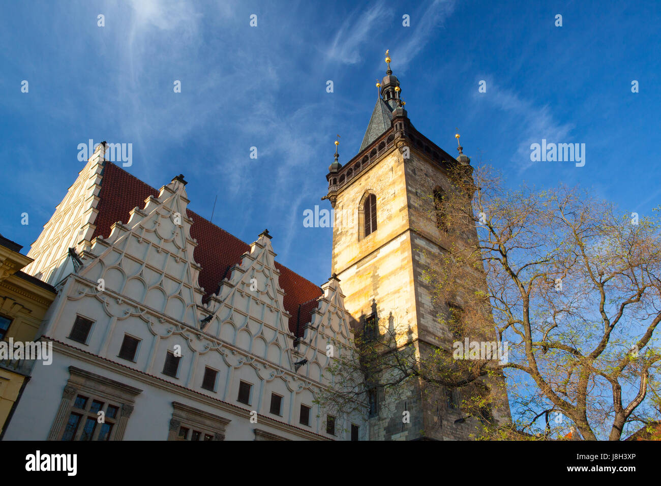 Le nouvel hôtel de ville sur la place Charles , Prague en République tchèque. Banque D'Images