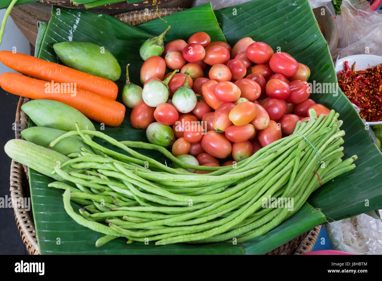 Les légumes sont utilisés pour faire de classe mondiale,salade de papaye Thai Cuisine Banque D'Images