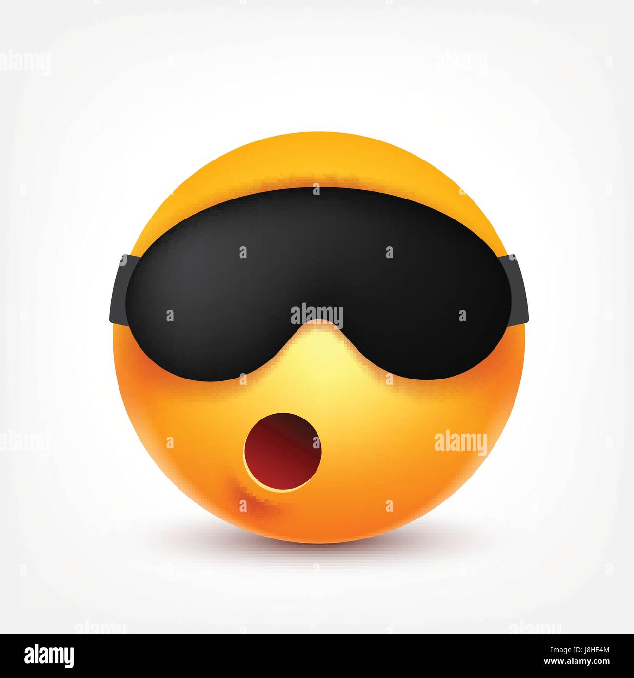 Smiley emoticon,sleep. Avant jaune avec des émotions. L'expression du visage. Emoji 3D réaliste. Funny cartoon character.l'humeur. L'icône Web. Vector illustration. Illustration de Vecteur