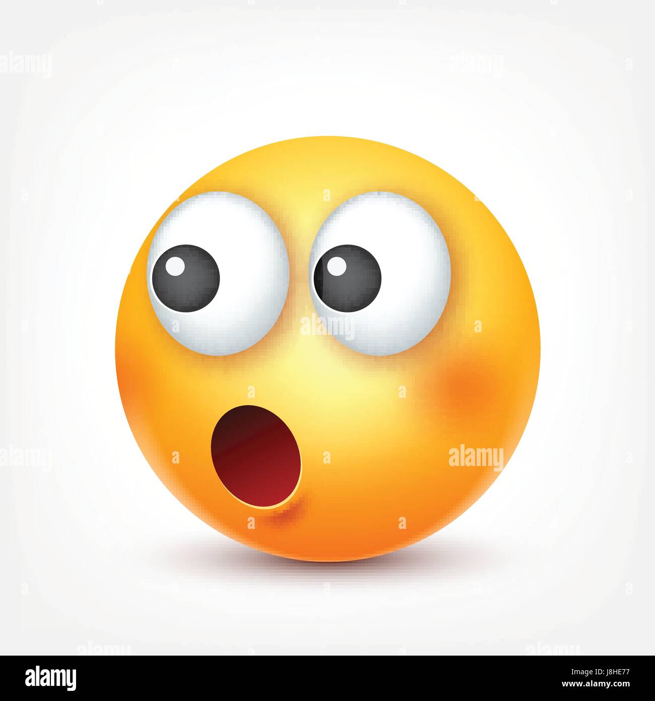 Smiley,triste émoticône. Avant jaune avec des émotions. L'expression du visage. Emoji 3D réaliste. Funny cartoon character.l'humeur. L'icône Web. Vector illustration. Illustration de Vecteur