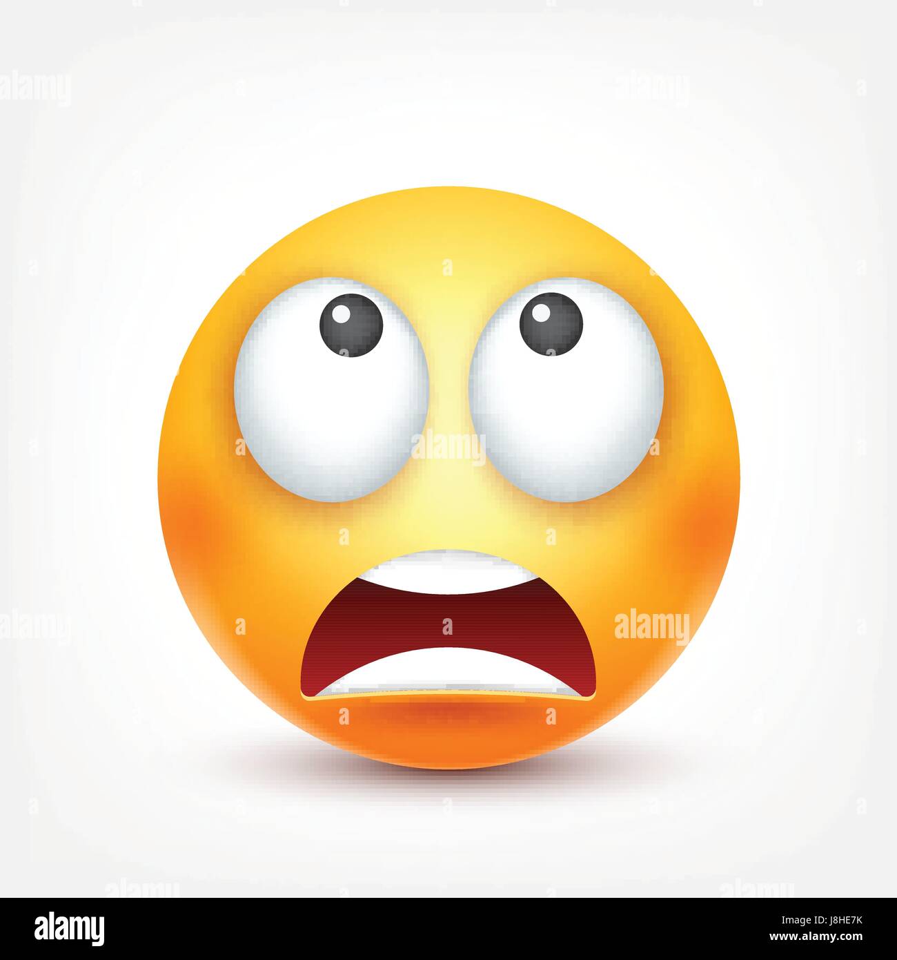 Smiley,triste émoticône. Avant jaune avec des émotions. L'expression du visage. Emoji 3D réaliste. Funny cartoon character.l'humeur. L'icône Web. Vector illustration. Illustration de Vecteur