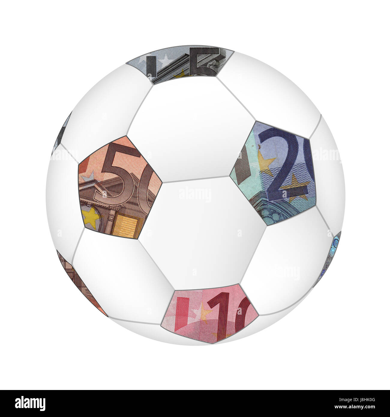 De l'argent euro foot Banque D'Images