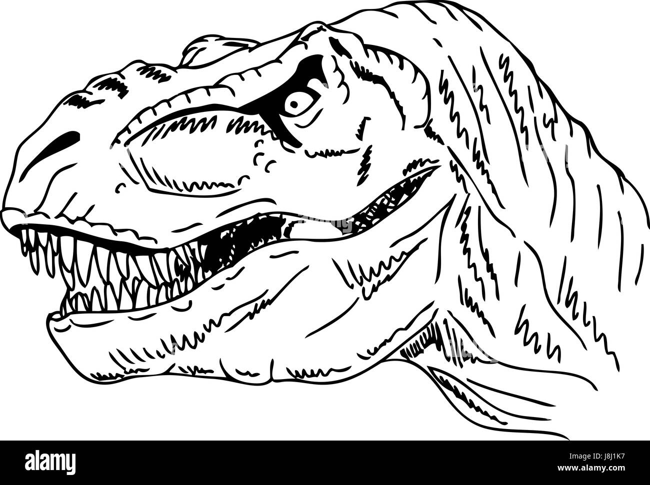 Isolés, de couleur, de reptiles, d'illustration, la peinture, le dinosaure, dessiner, cartoon, Banque D'Images