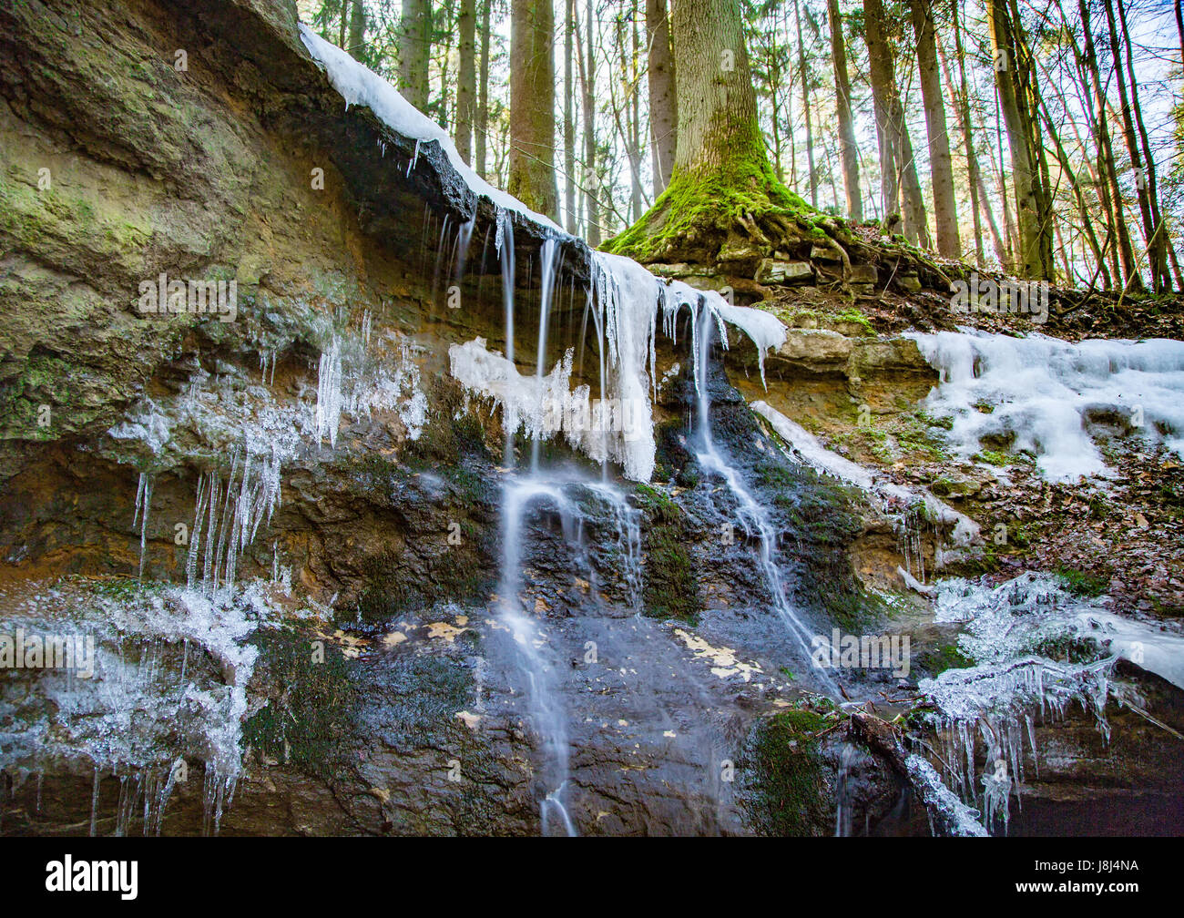 La Cascade mélodieuse est une petite cascade au nord de Haimendorf, district de Röthenbach a.d. Pegnitz au district de Franconie de Nürnberge Banque D'Images