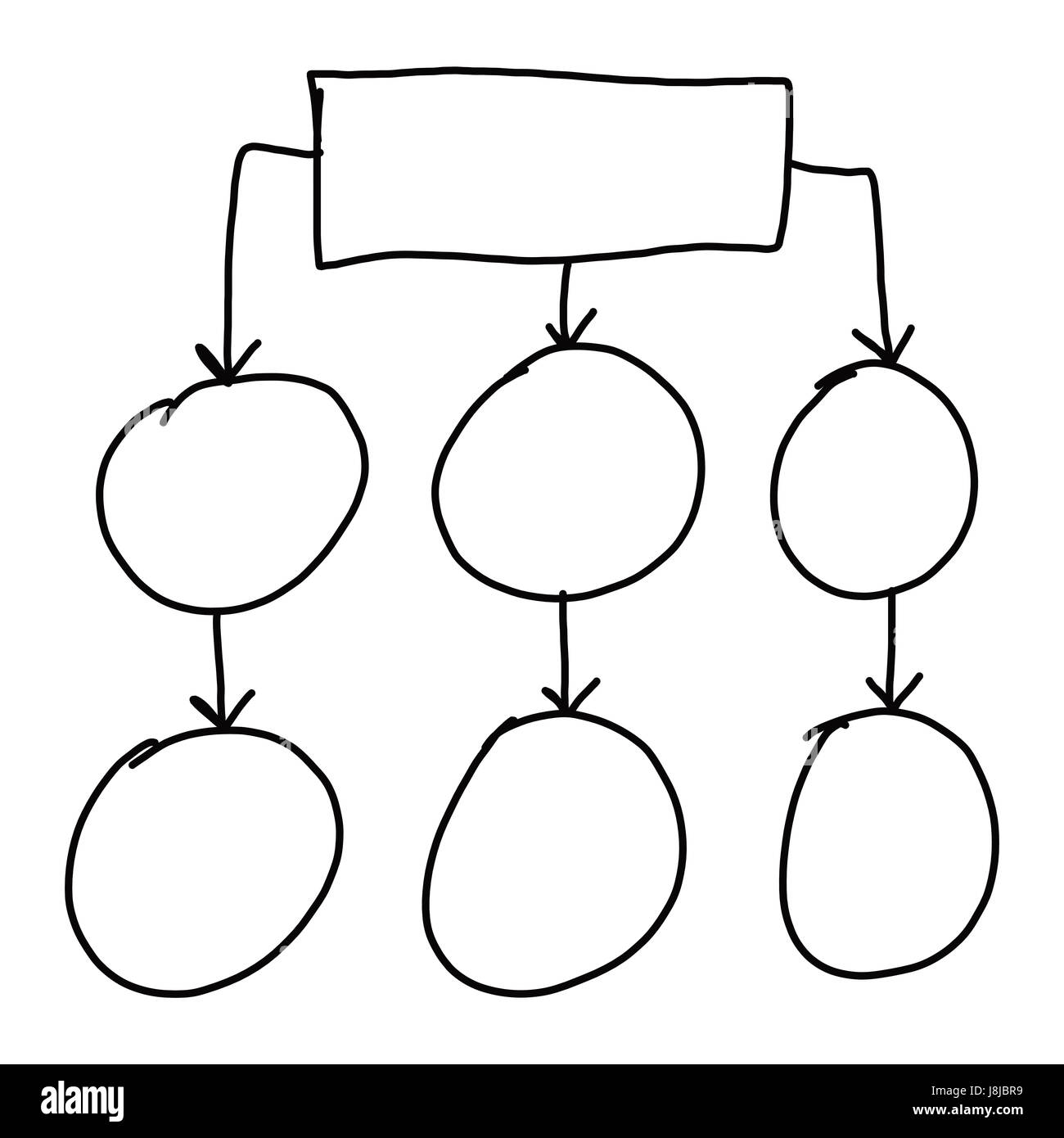 Main de businessman dessiner des graphismes un graphique des formes géométriques des symboles à l'entrée d'information concept sur fond blanc. Banque D'Images