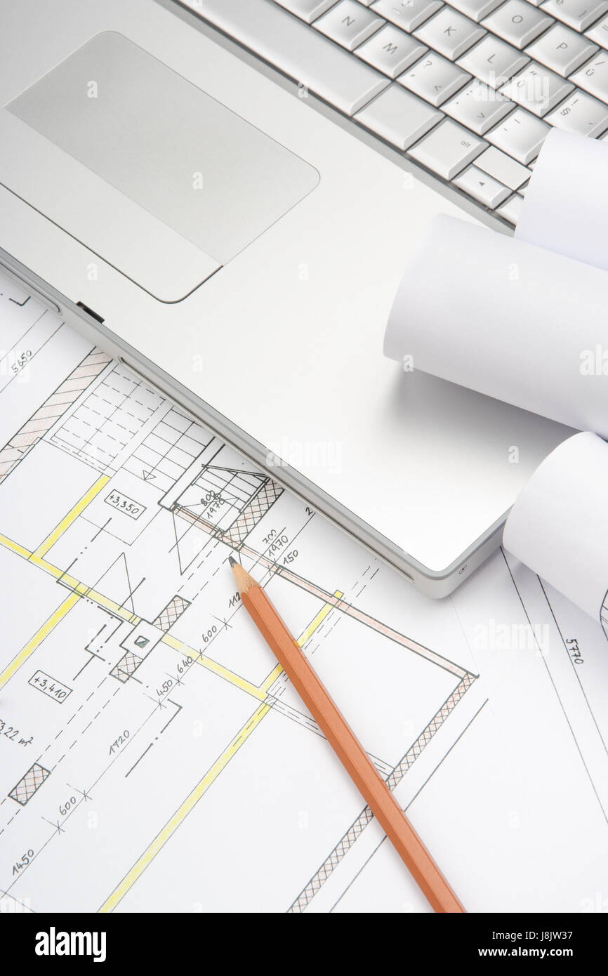Modèle, design, projet, concept, plan, projet, l'industrie, lieu de travail, architecte, Banque D'Images