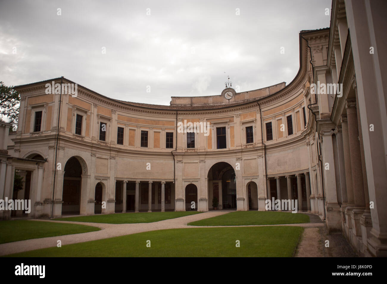 Le portique de fresques semi-circulaire de la Villa Giulia à Rome Banque D'Images