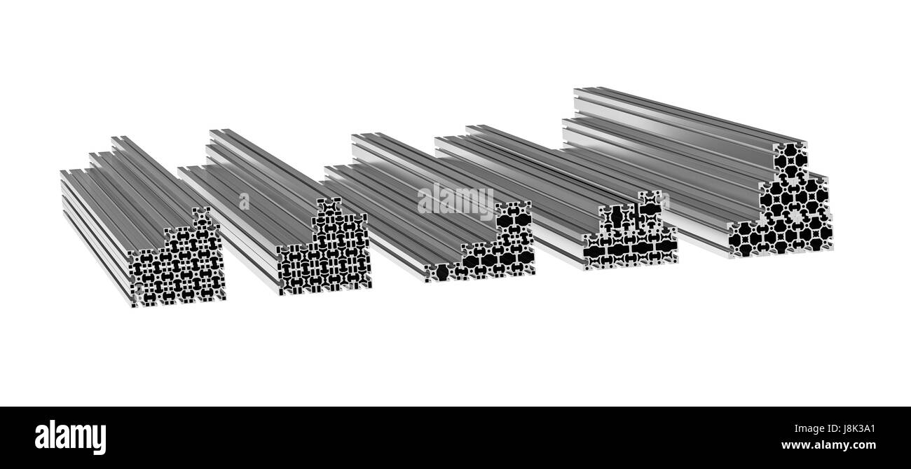 Profil, l'industrie, l'ingénierie, métal, aluminium, aluminium extrudé,, Banque D'Images