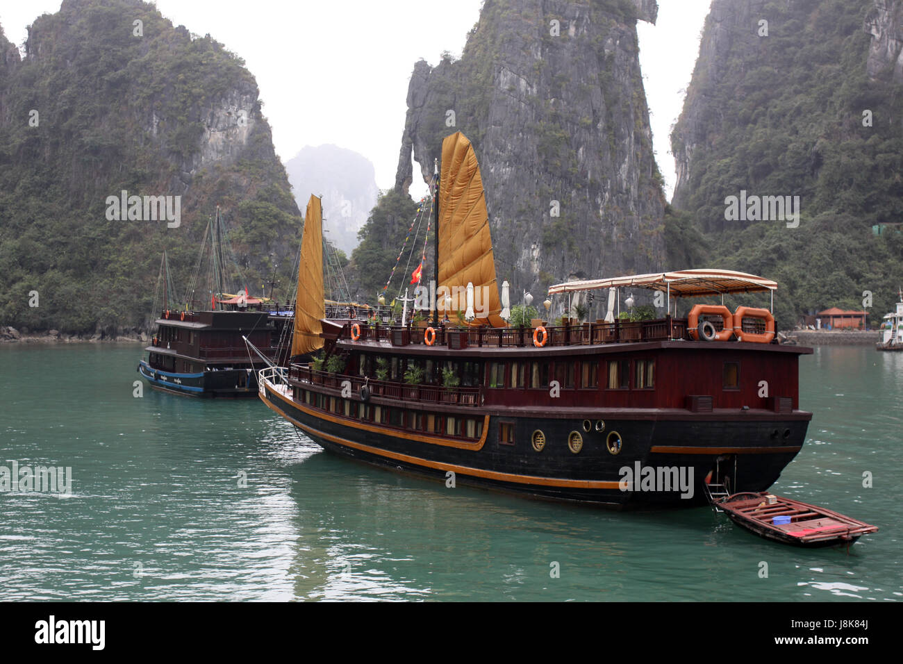 L'Asie, le tourisme, le Viet Nam, Vietnam, voile, bateau à rames, bateau à voile, voilier, Banque D'Images