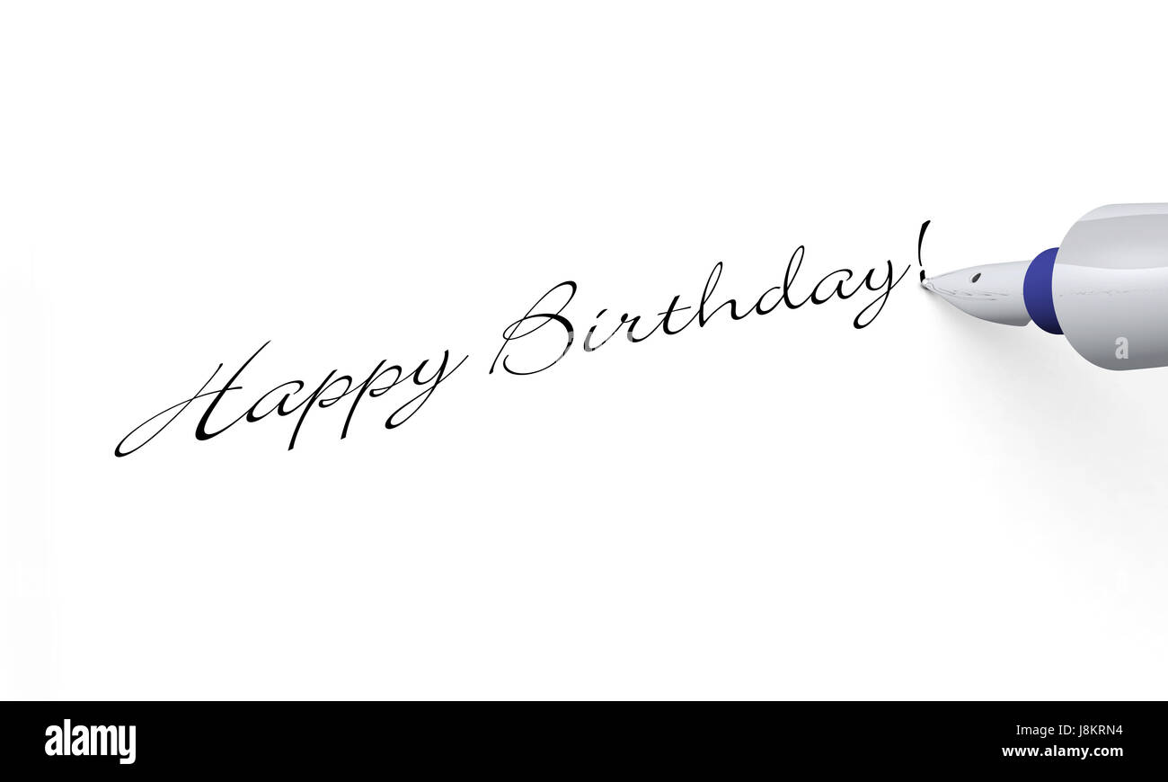 Felicitation Texte Stylo Carte D Anniversaire Le Pictogramme Symbole Photo Stock Alamy