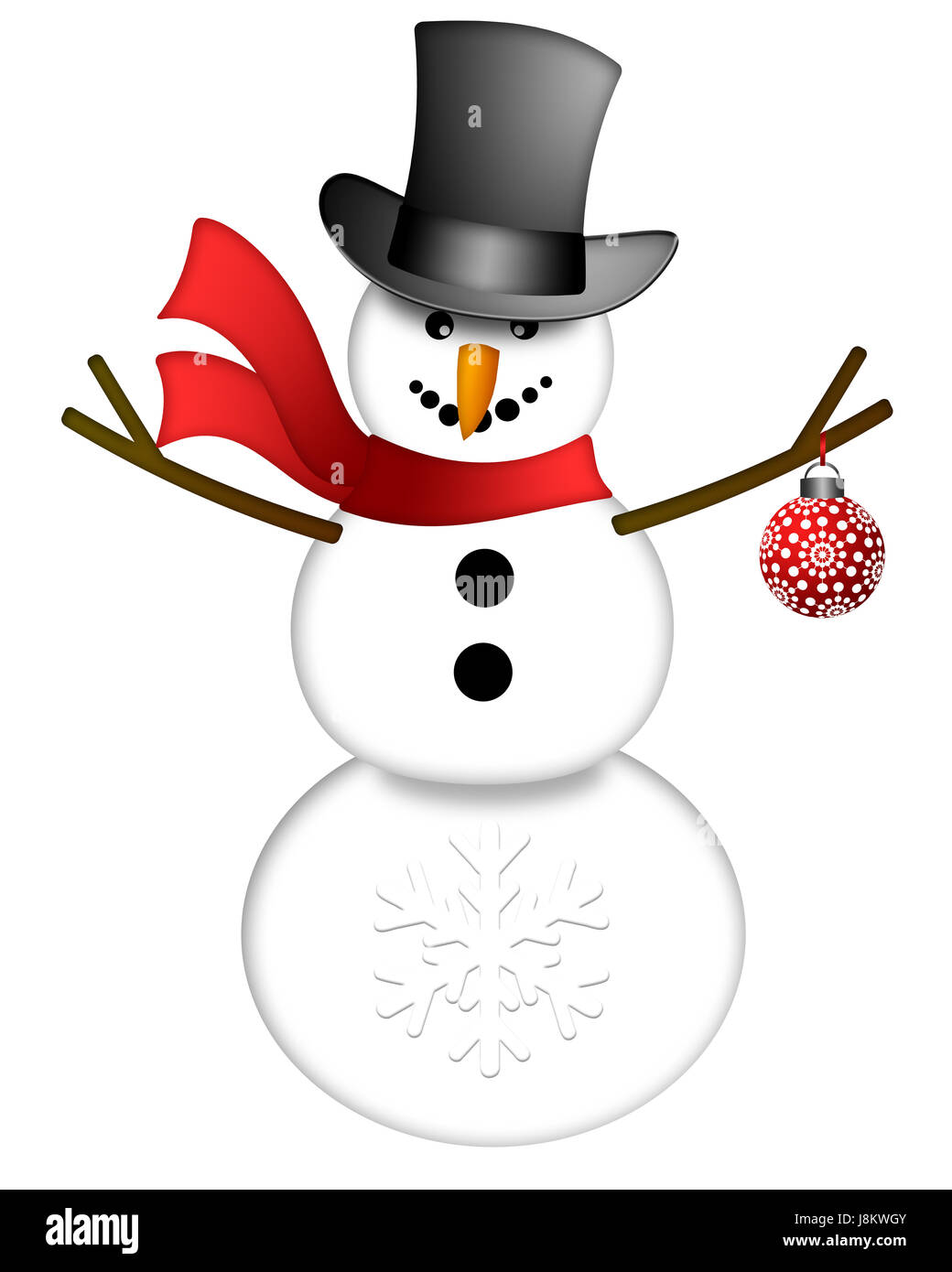 L'hiver, bonnet, écharpe, flocon de neige, bonhomme de neige, haut, bras,  stick, isolé, arbre Photo Stock - Alamy