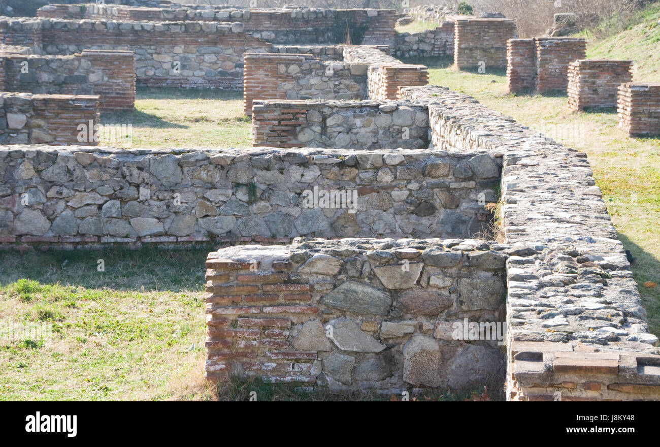 Ruines, Bulgarie, historique, pierre, mur, ruines, forteresse, l'eau minérale, Banque D'Images