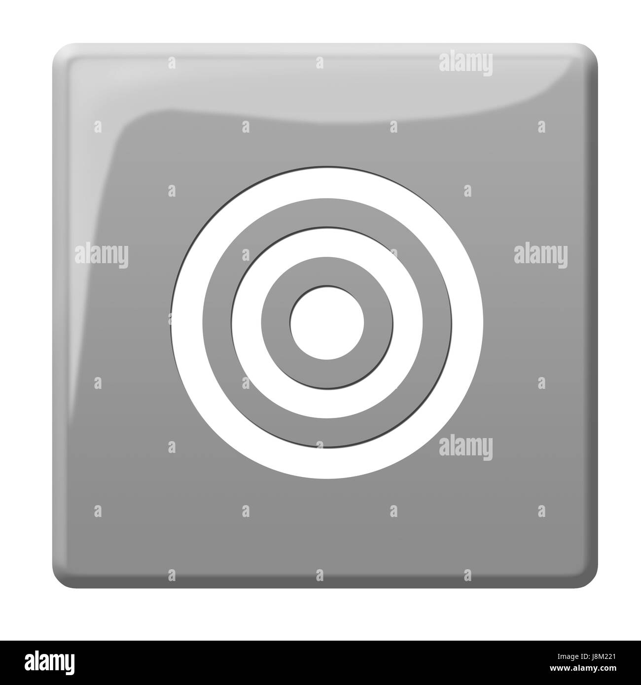 Centre, l'arrivée, le but, l'objectif, circle, central, bouton, dot, ronde, isolée, Banque D'Images
