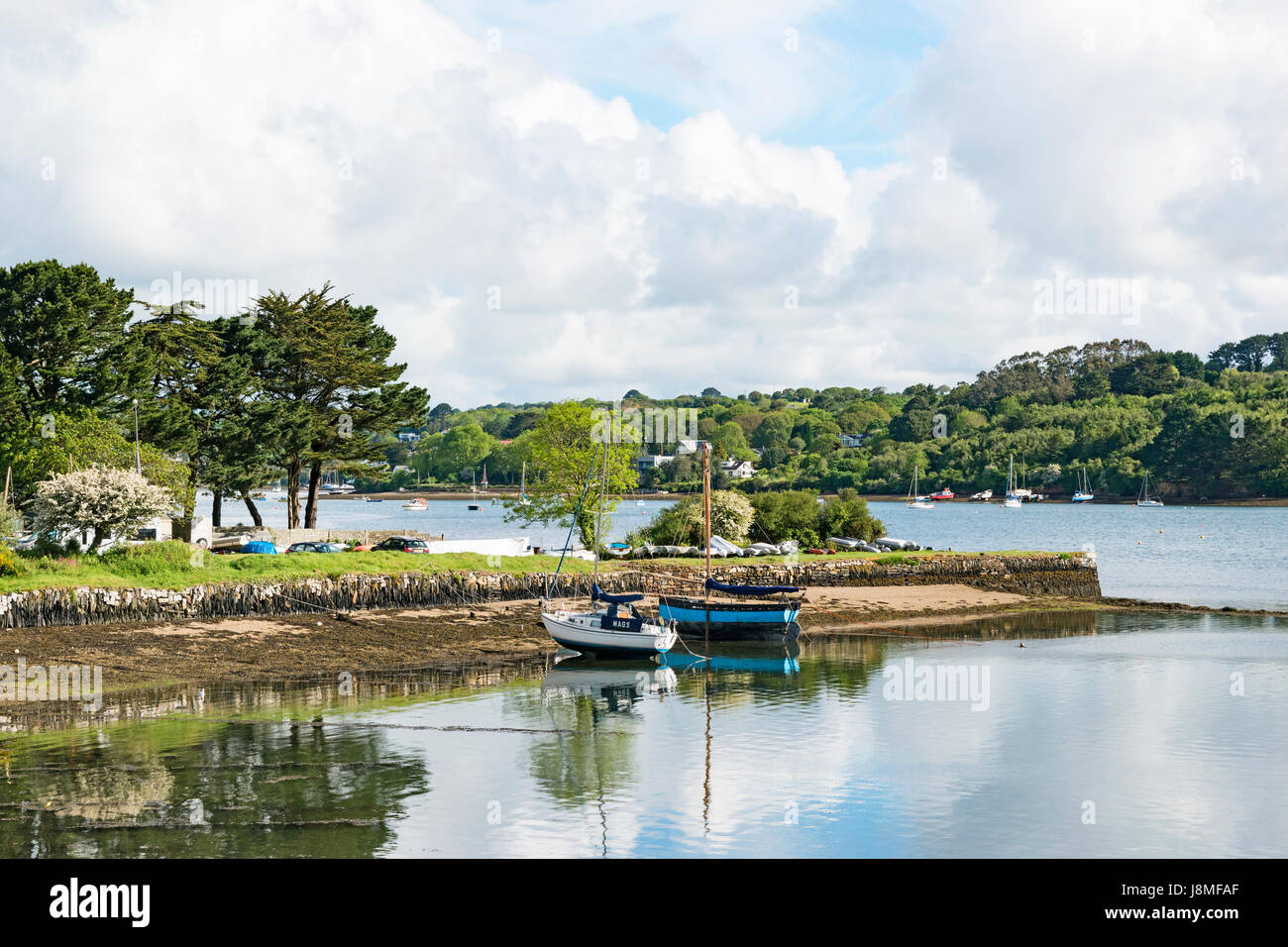 Restronguet creek au large de la rivière fal entre Falmouth et Truro, à Cornwall, Angleterre, Grande-Bretagne, Royaume-Uni Banque D'Images