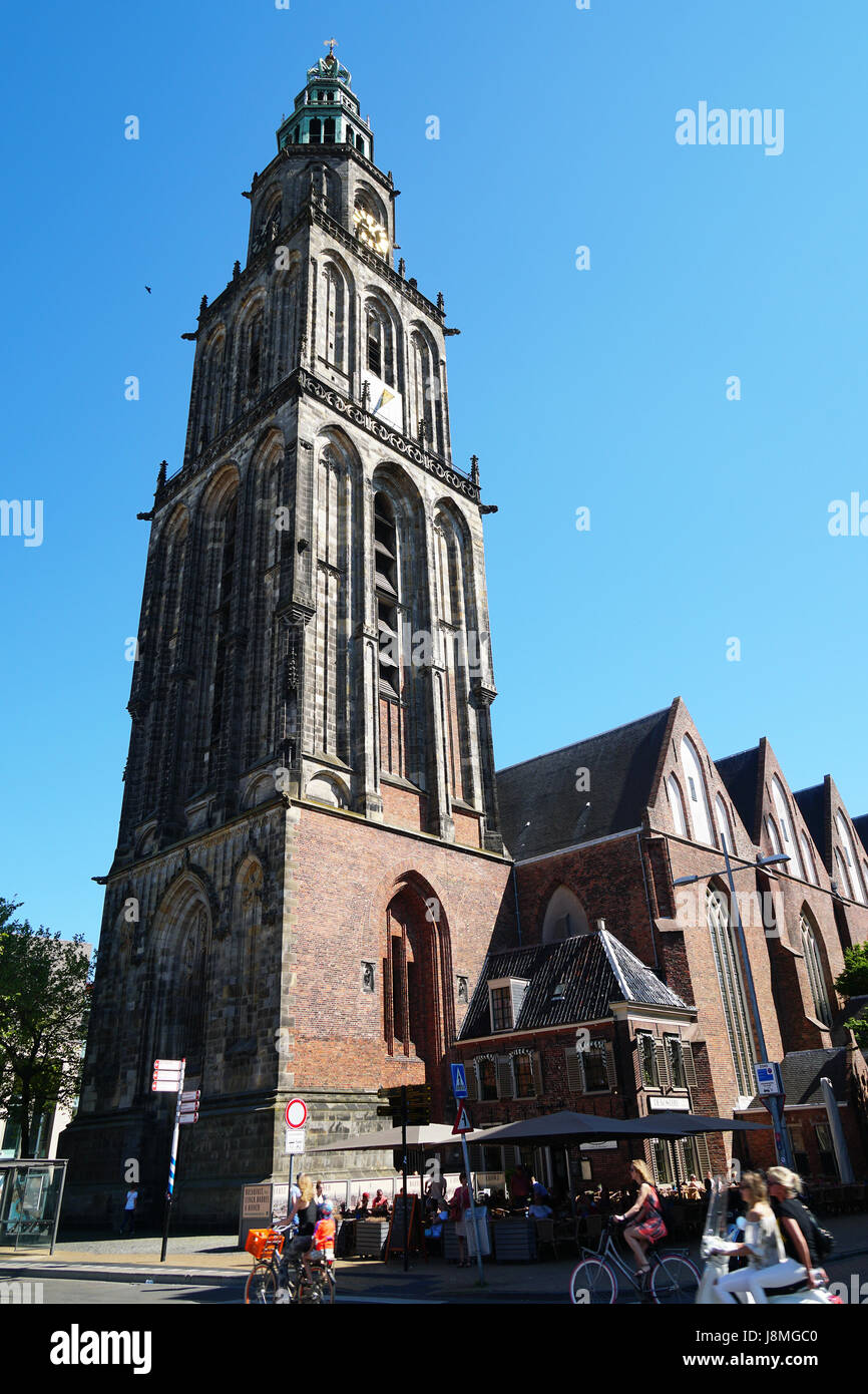 L'église Martini et tour à groningen Pays-Bas Banque D'Images