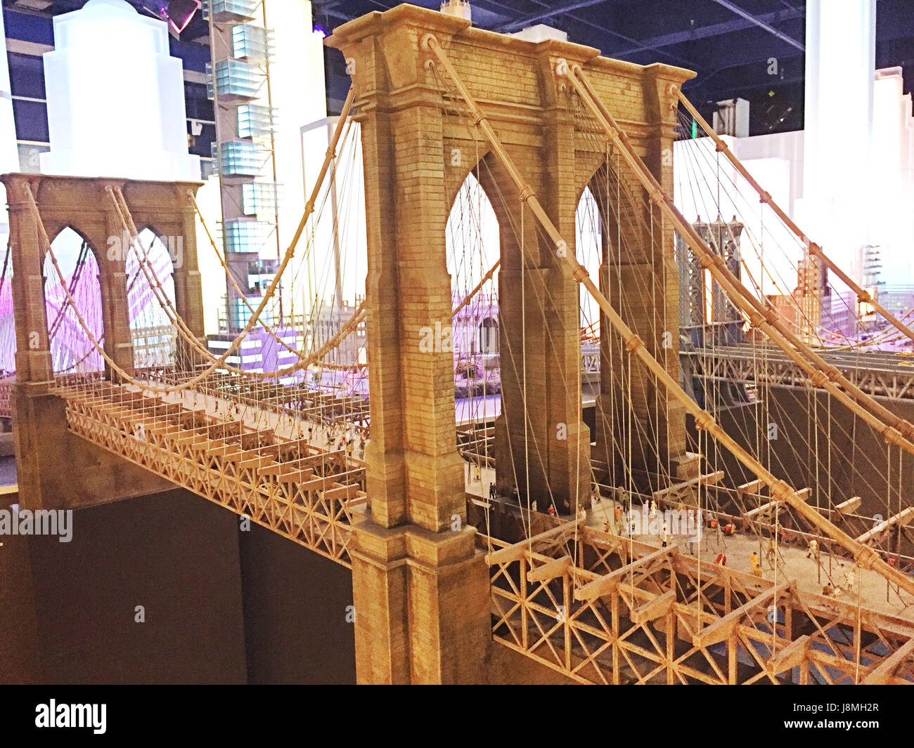 Pont de Brooklyn, Gulliver's Gate Miniatures Galerie dans Times Square, NYC, USA Banque D'Images