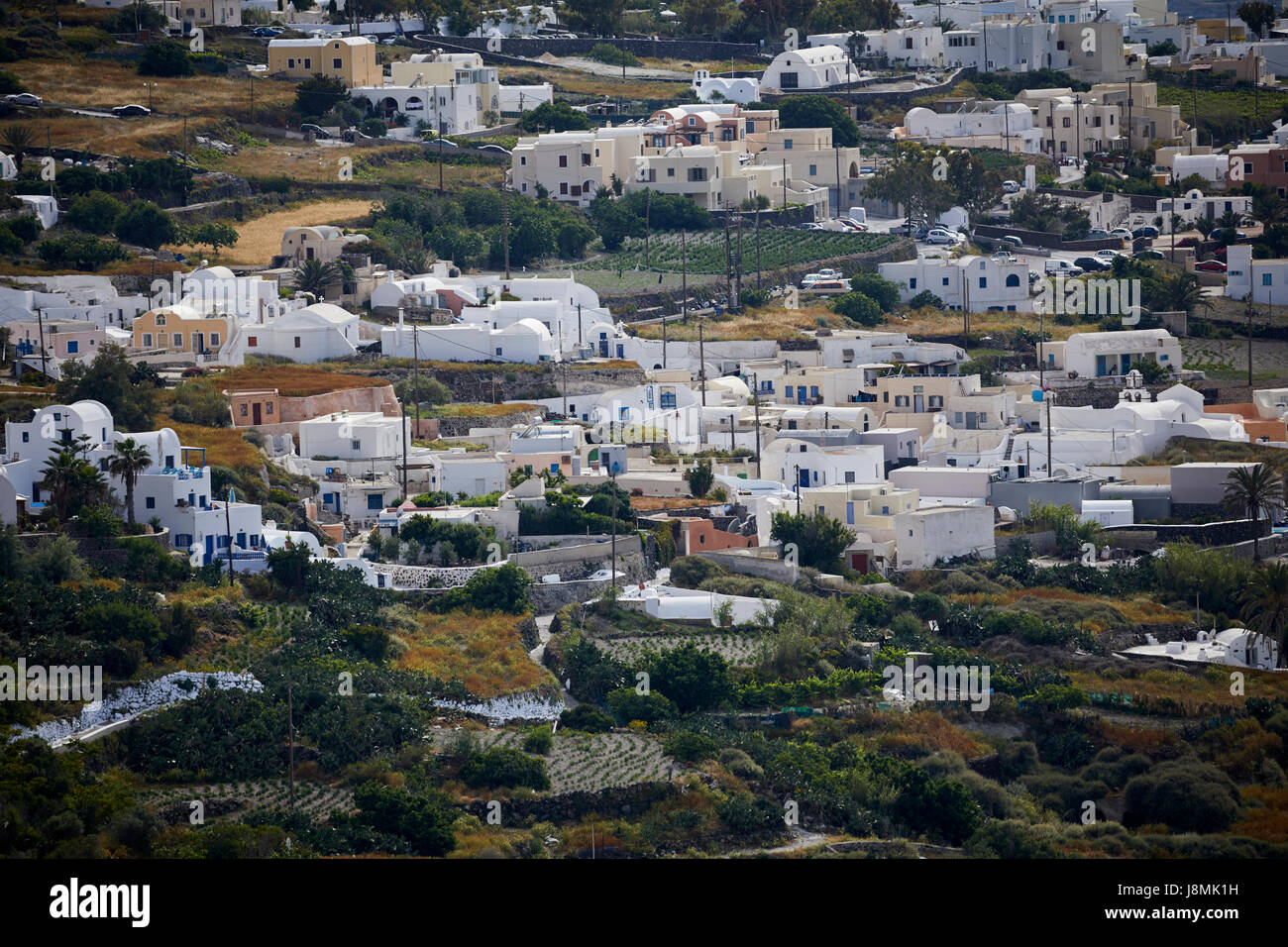 L'île volcanique de Santorin, l'une grecque des Cyclades dans la mer Égée. Zone Panagia Kalou Banque D'Images