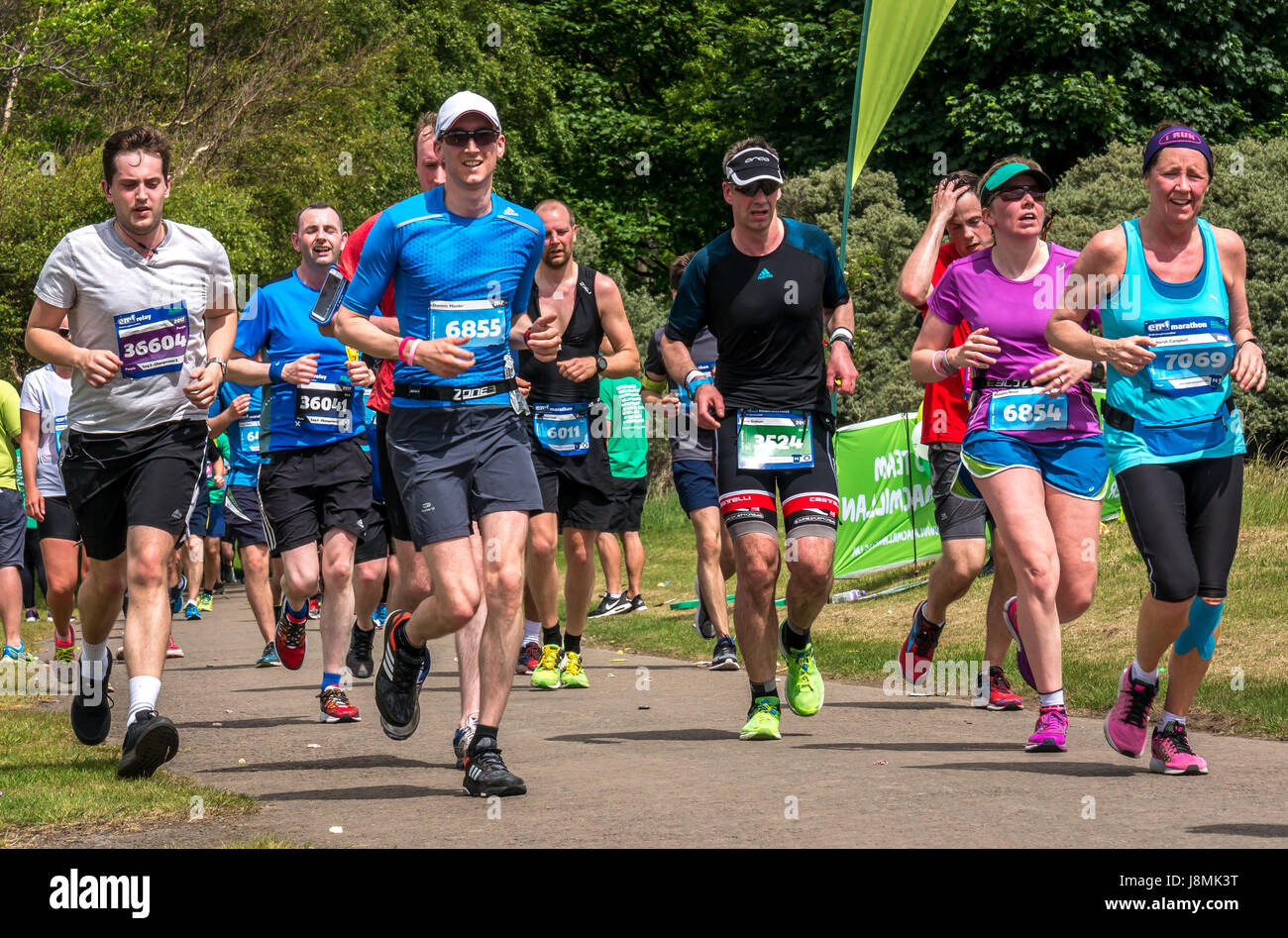 Coureurs au Edinburgh Marathon Festival 2017 à Gosford Estate, East Lothian, Écosse, Royaume-Uni Banque D'Images