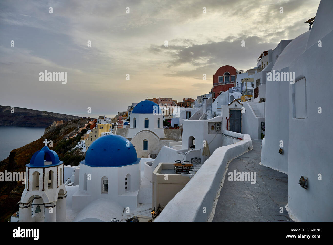 L'île volcanique de Santorin, l'une grecque des Cyclades dans la mer Égée. Zone Oia Banque D'Images