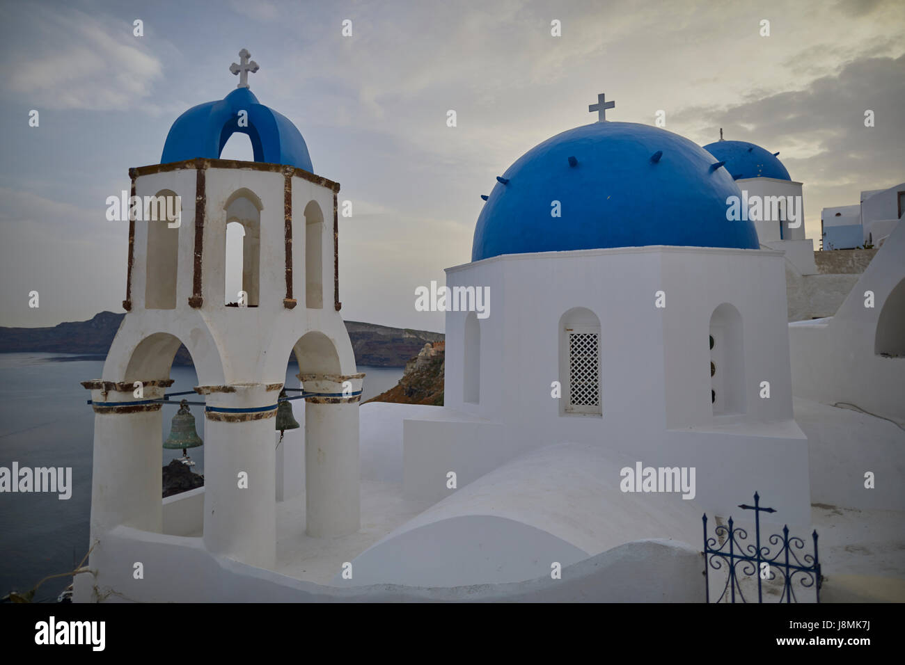 L'île volcanique de Santorin, l'une grecque des Cyclades dans la mer Égée. Zone Oia Banque D'Images