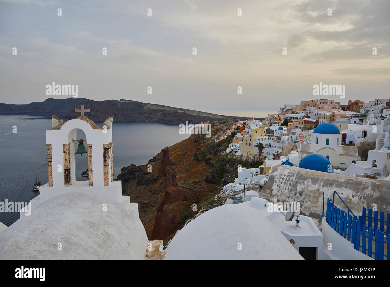 L'île volcanique de Santorin, l'une grecque des Cyclades dans la mer Égée. Zone Oia Banque D'Images