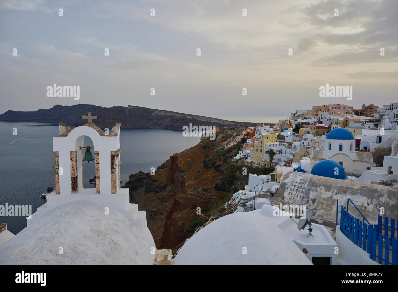 L'île volcanique de Santorin, l'une grecque des Cyclades dans la mer Égée. Zone Oia Banque D'Images