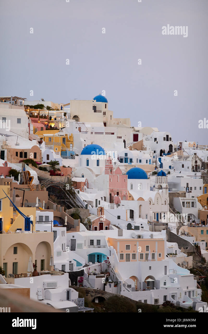 L'île volcanique de Santorin, l'une grecque des Cyclades dans la mer Égée. Zone Oia Banque D'Images