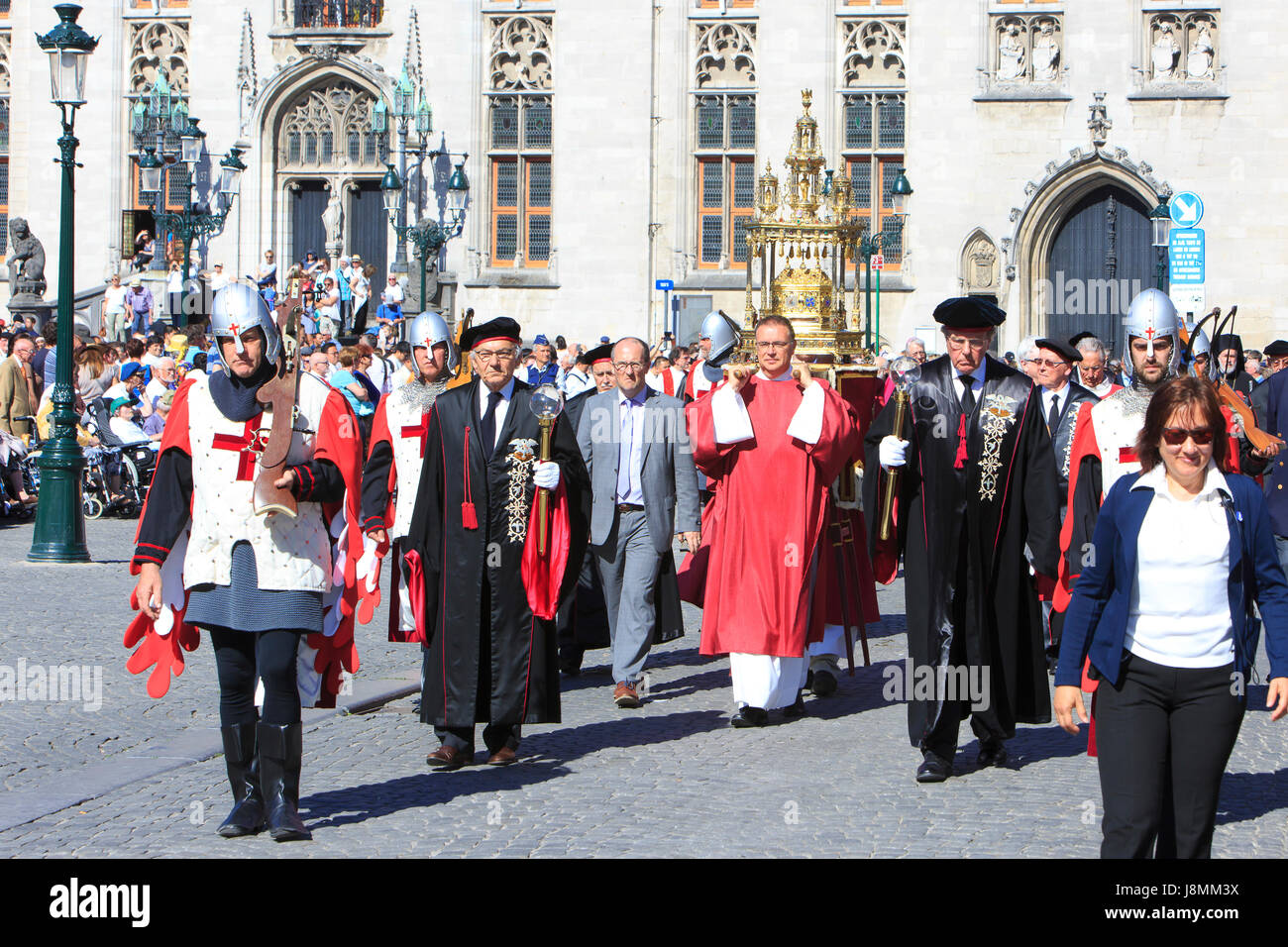 La chasse de la Basilique de Saint Sang qui contient le sang de Jésus Christ au cours de la Procession du Saint-Sang à Bruges, Belgique Banque D'Images