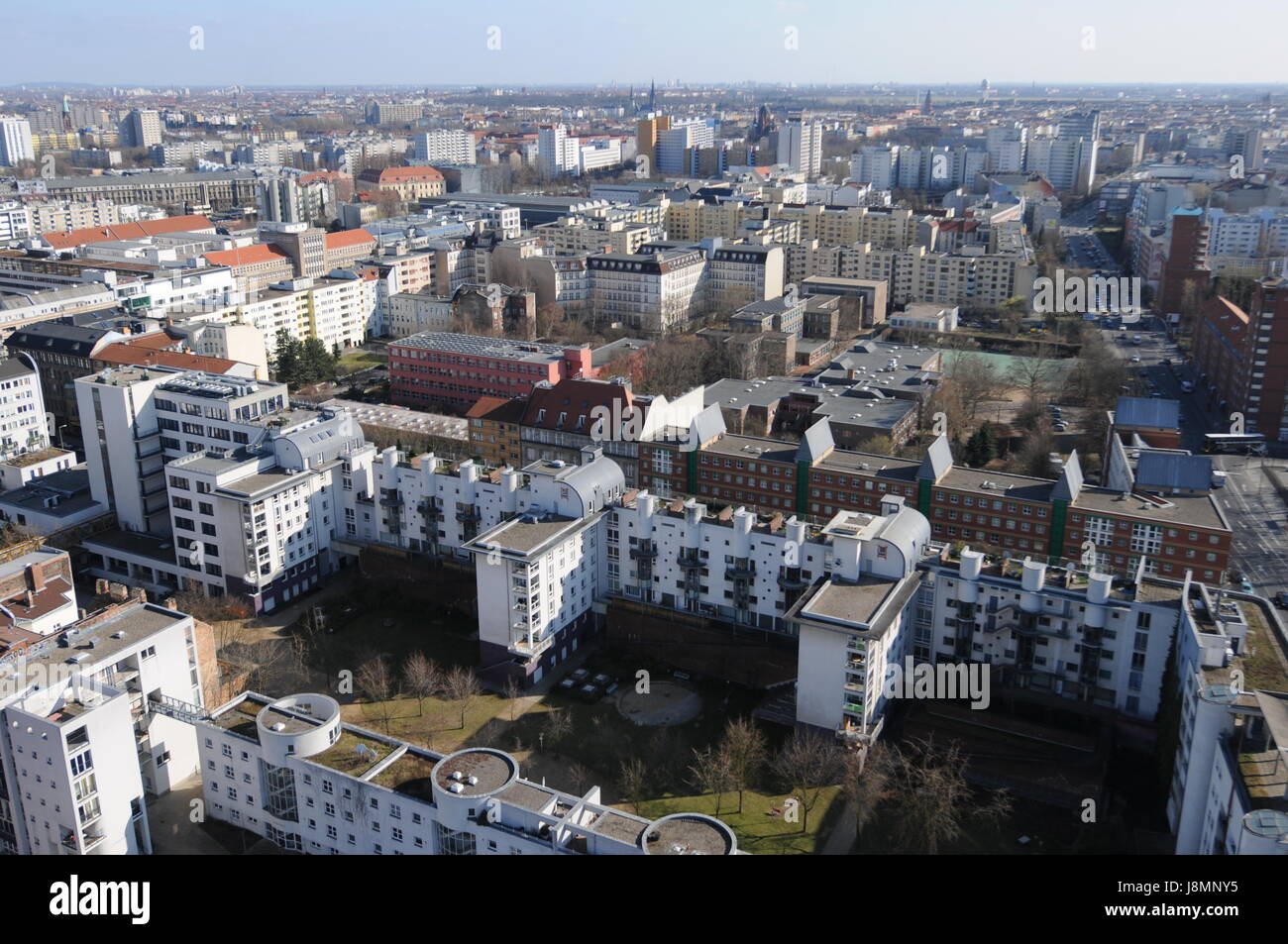Ballon d'observation Die Welt offre vue aérienne au-dessus de Berlin (Allemagne) Banque D'Images