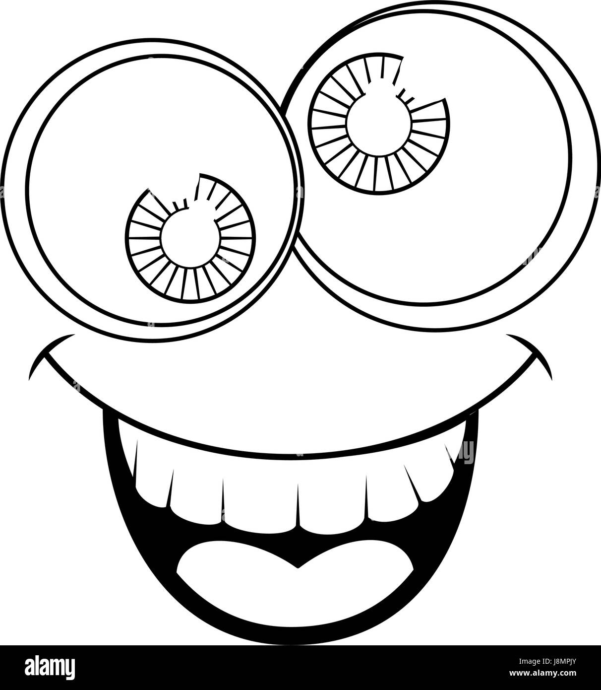 Drole De Visage Yeux Fou Image Vectorielle Stock Alamy