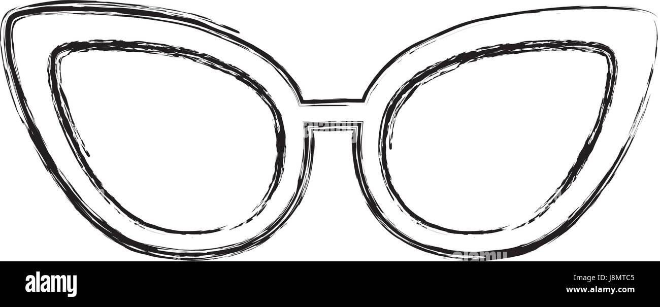 Dessiner croquis dessin animé lunettes Image Vectorielle Stock - Alamy