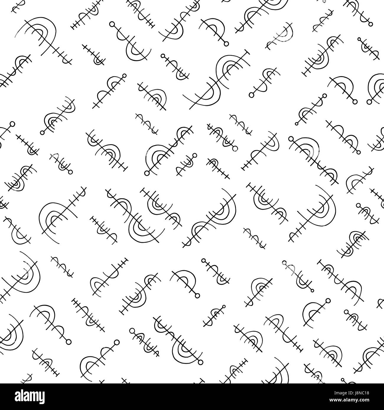 Hand drawn abstract pattern dans memphis style. Vector seamless background. Illustration de Vecteur
