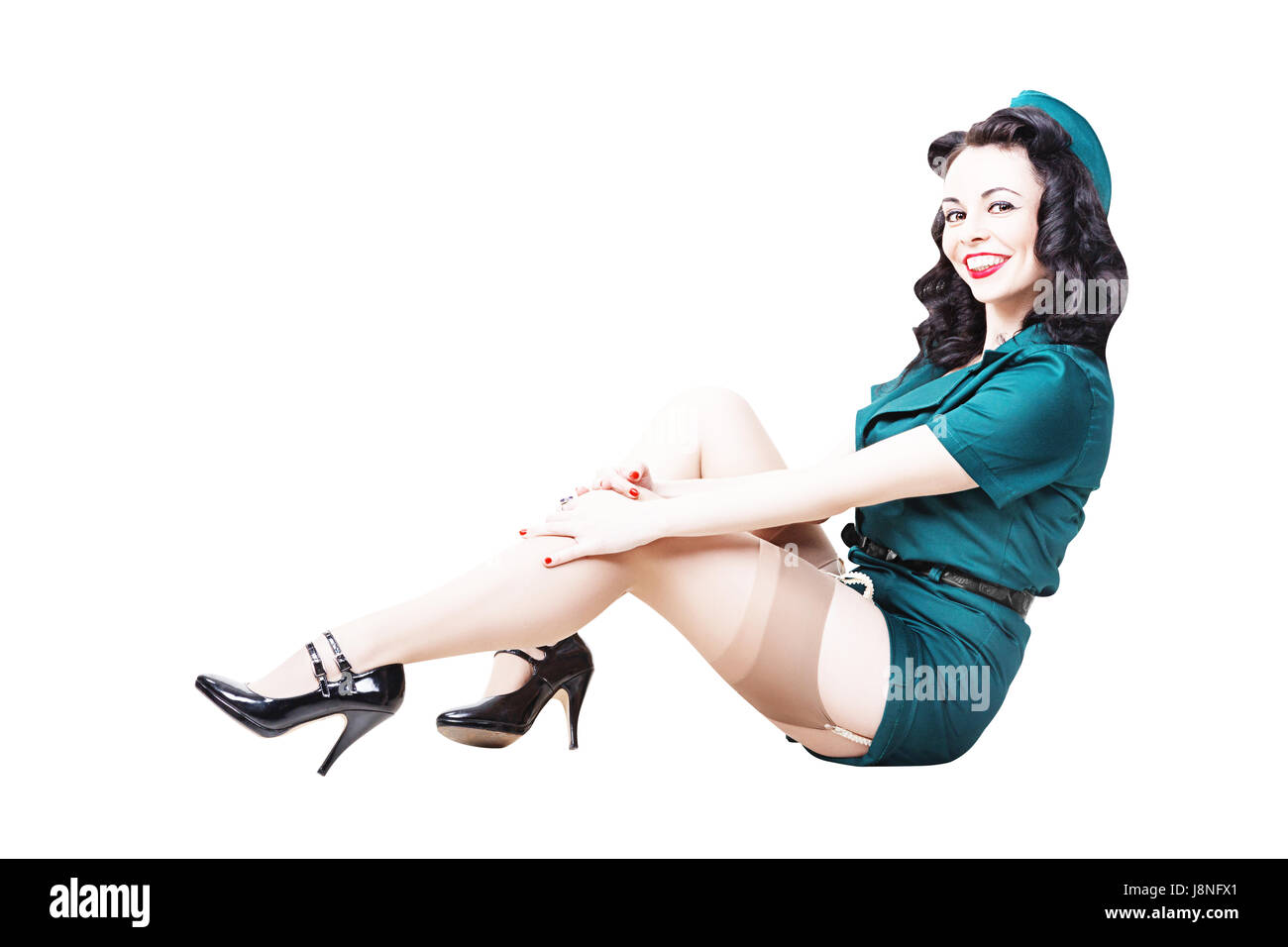 Femme pin-up militaire Banque D'Images