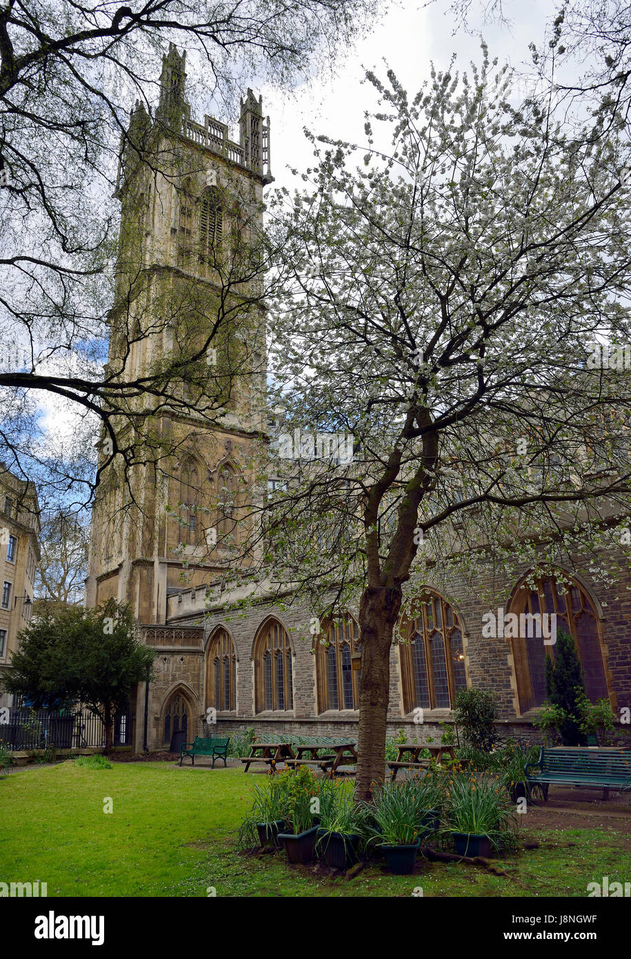 Jardin de l'église St Stephens, Bristol City Centre Banque D'Images