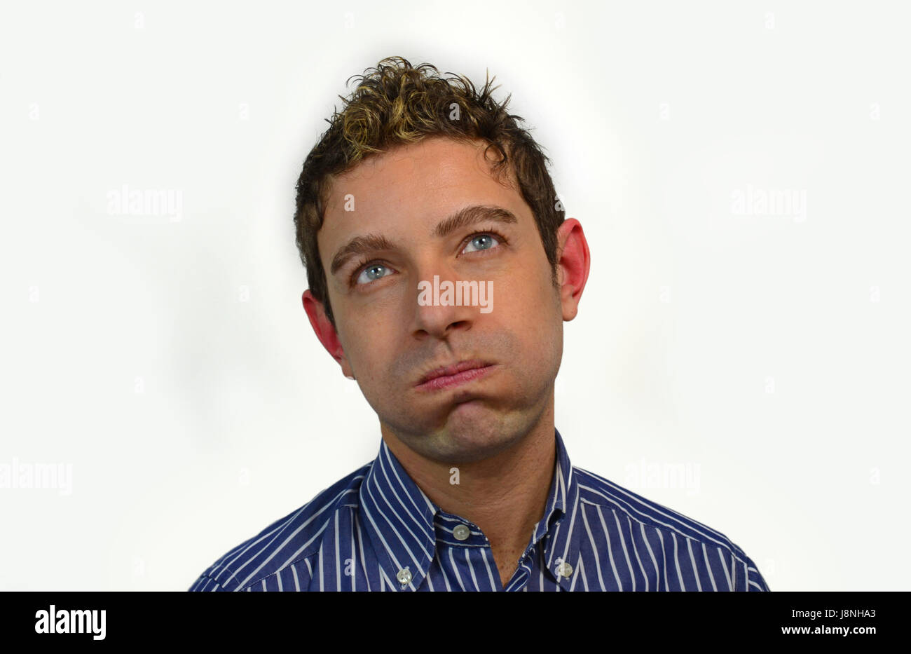 Guy, triste, frustré, agacé, ennuyé, souligné, les jeunes, les plus jeunes, l'homme, Guy, Banque D'Images