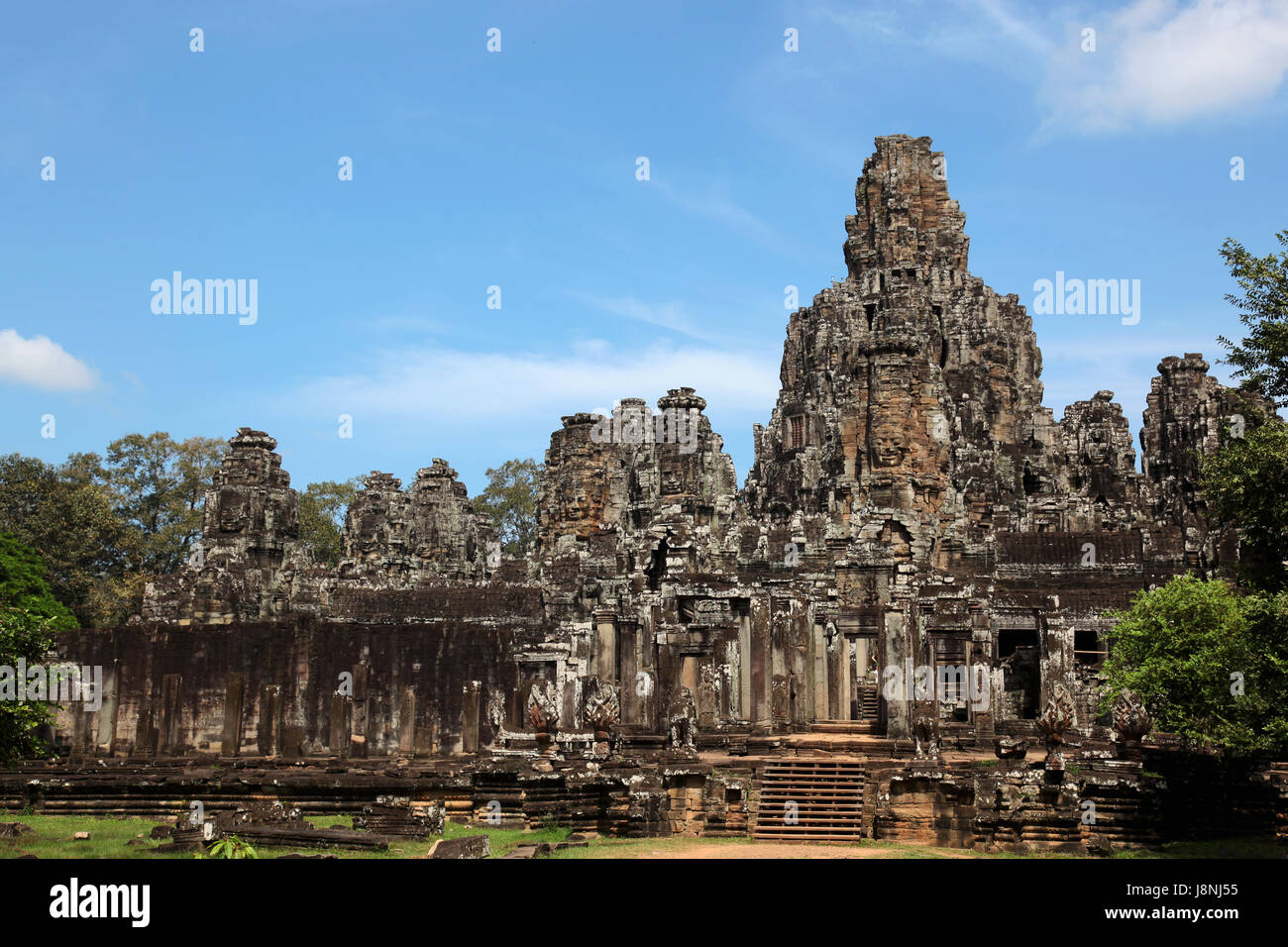 Temple, Empereur, Roi, grand, carré, en grande partie, du capital, éléphants, Grès, Banque D'Images