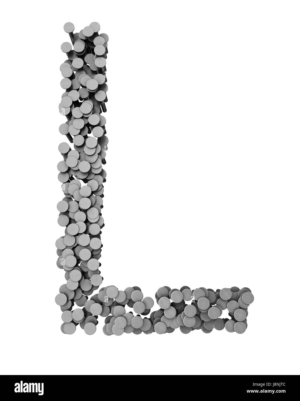 L'écriture, police, typographie, l'acier, vernis à ongles, l'alphabet, de la construction, de l'outil, seul, Banque D'Images