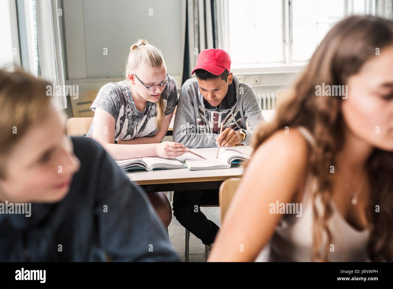 Étudiants (14-15) in classroom Banque D'Images