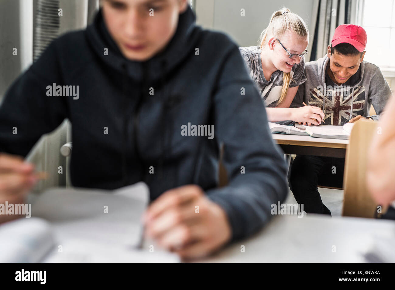 Étudiants (14-15) in classroom Banque D'Images
