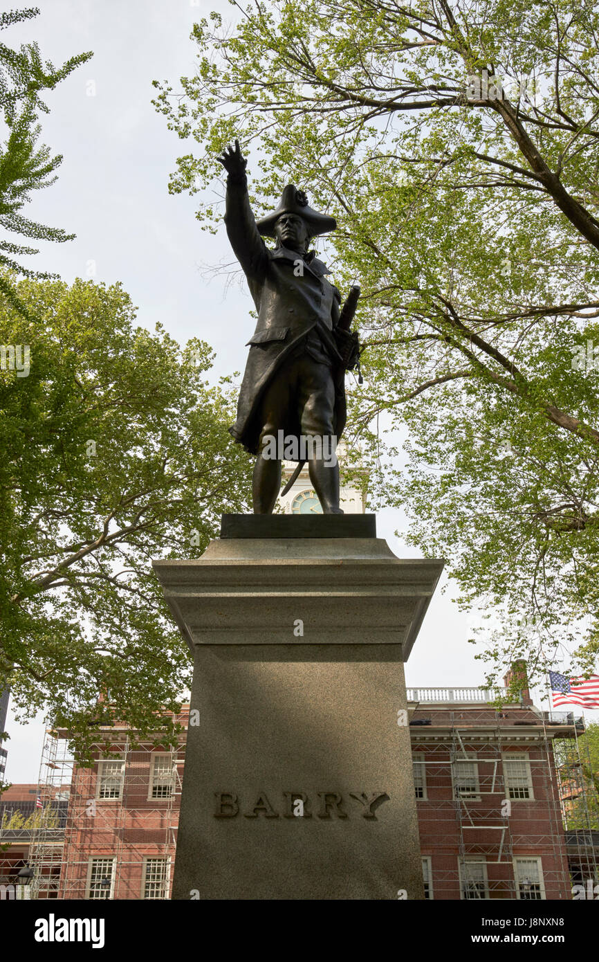 Le commodore John Barry statue place de l'indépendance Philadelphie USA Banque D'Images