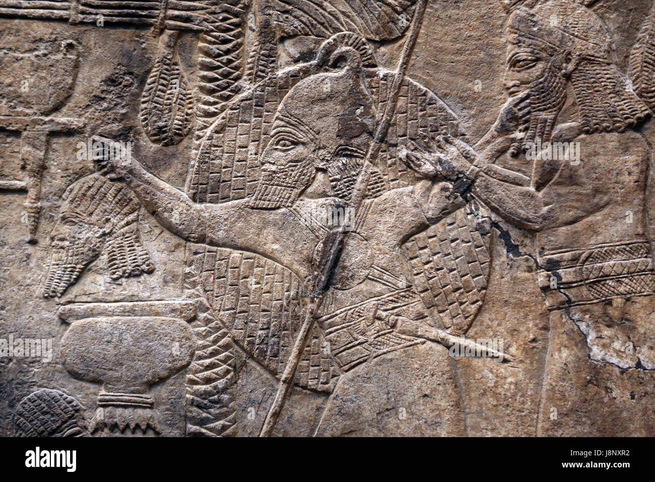 Faire campagne dans le sud de l'Iraq. Tête décapitée. L'assyrien, 640-620 BC. Ninive, South-West Palace. L'Iraq. British Museum. Londres. Banque D'Images
