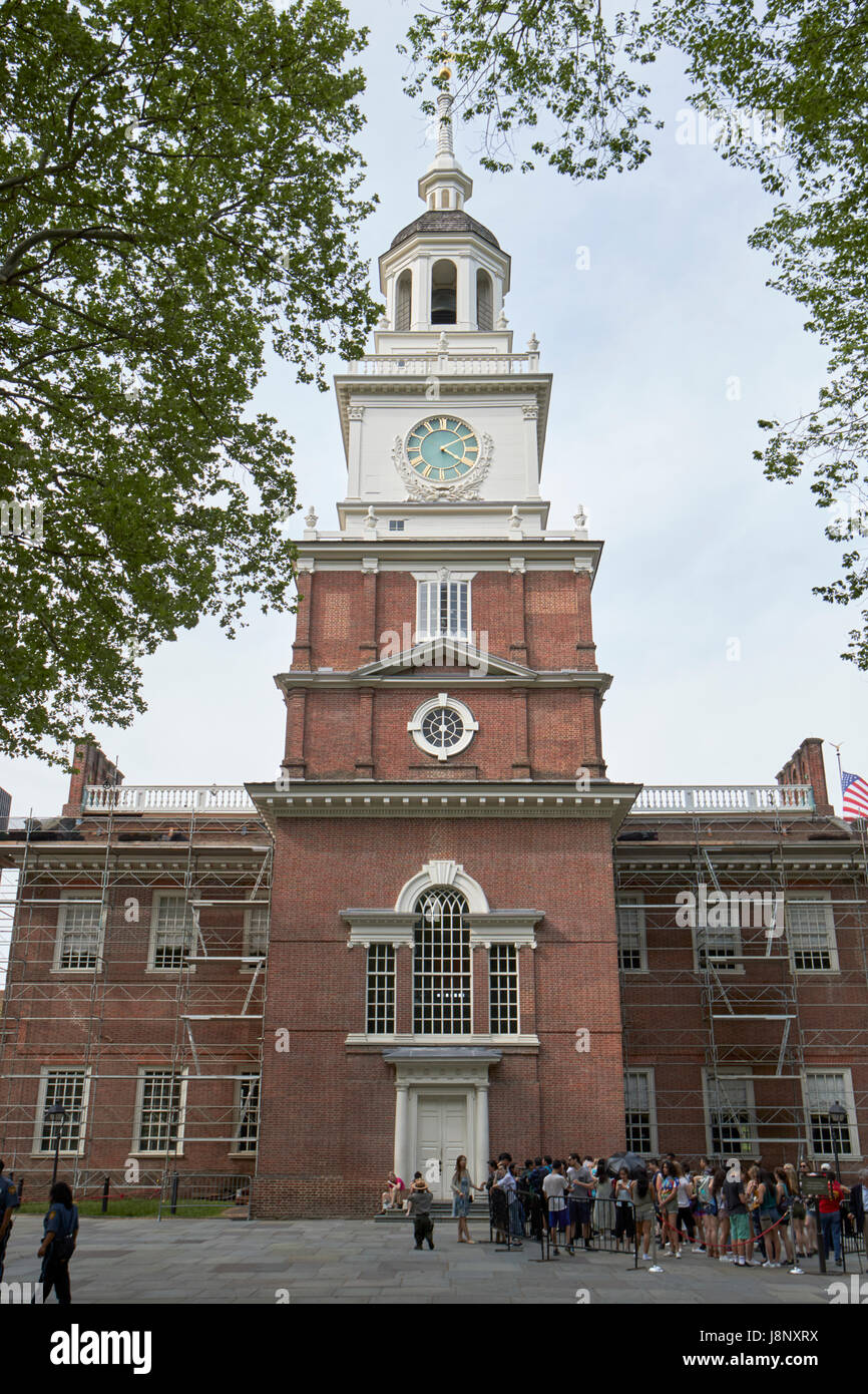 Façade Sud USA Philadelphia Independence Hall Banque D'Images