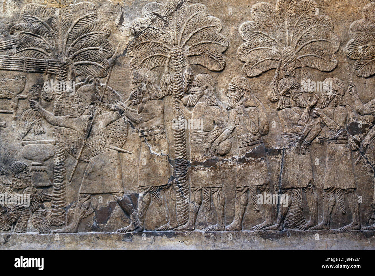 Faire campagne dans le sud de l'Iraq. L'assyrien, 640-620 BC. Ninive, South-West Palace. L'Iraq. British Museum. Londres. Banque D'Images