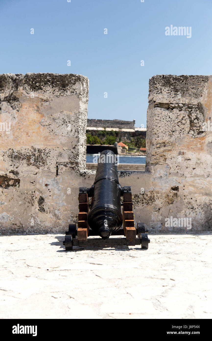 Canon, donnant sur le port de La Havane Banque D'Images