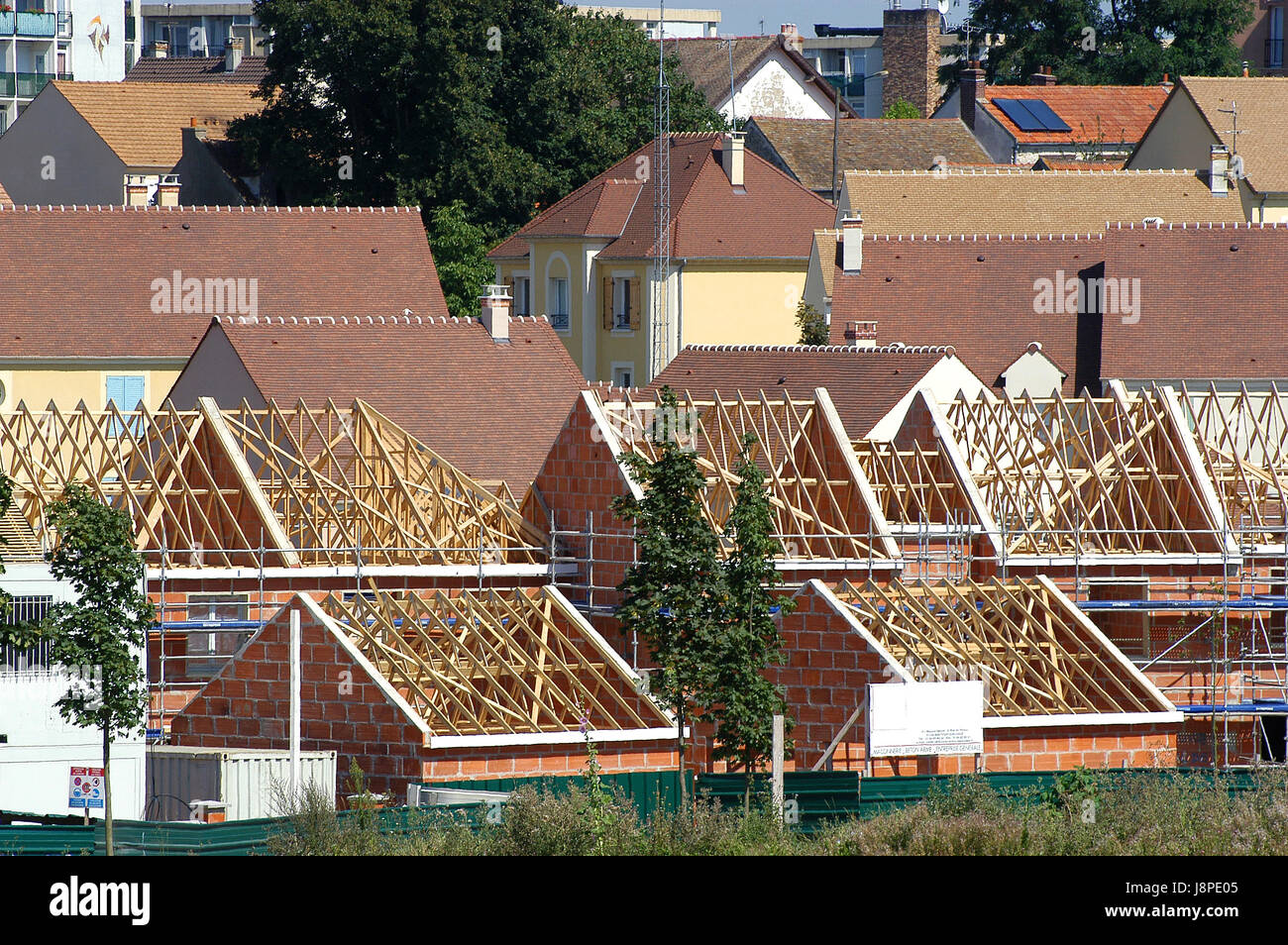 Maisons, l'industrie, nouveau, district, chantier, logements, l'attribution, Banque D'Images