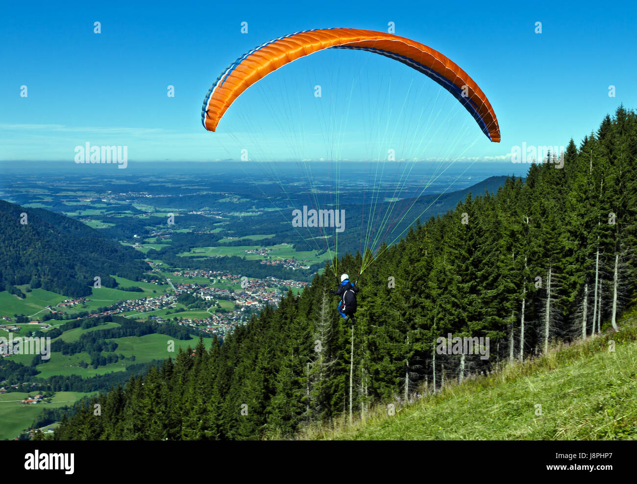 Montagnes, Bavaria, parapluie, montagne, voler, vole, vole, volant, parapente, Banque D'Images