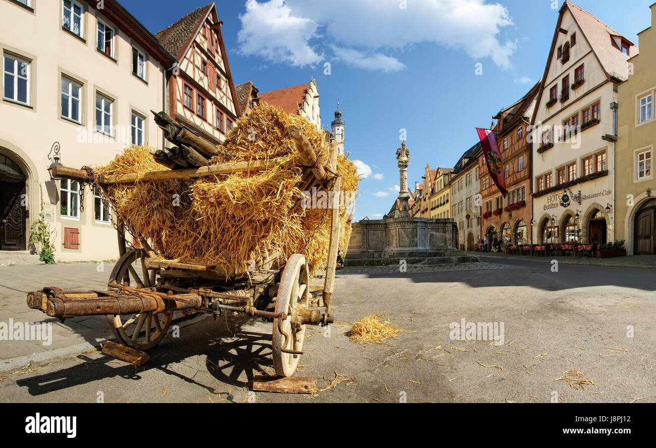 Francs, herrnbrunnen, herrngasse, Rothenburg, Rothenburg ob der Tauber, Banque D'Images