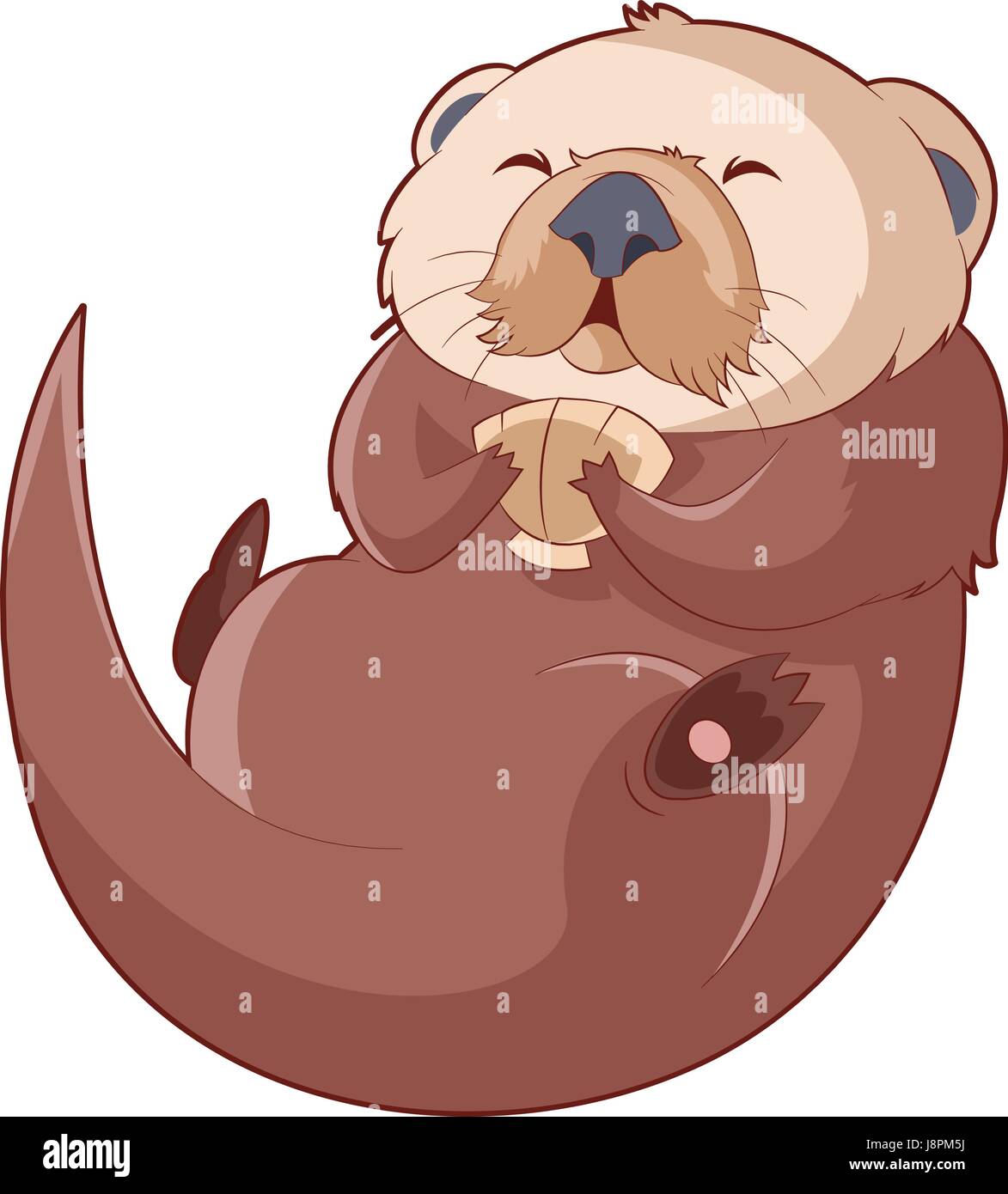 Cartoon smiling Otter Illustration de Vecteur