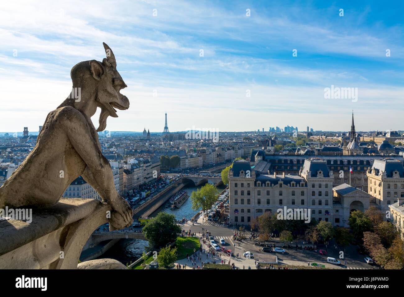 Gargouille de la Cathédrale Notre Dame, Paris, France Banque D'Images