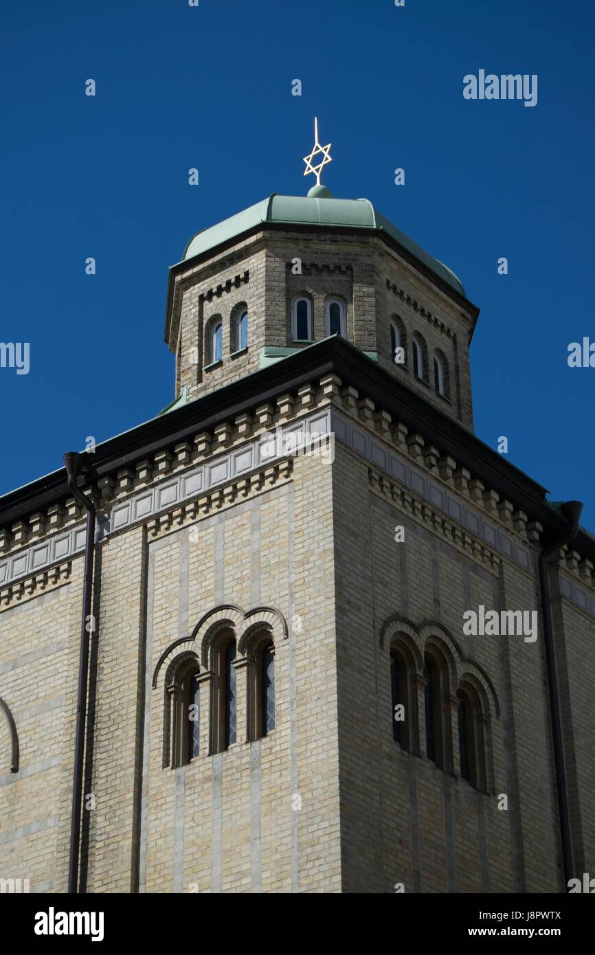 GOTHENBURG, Suède - mai 2017 : Les détails de la construction de la synagogue à Göteborg, Suède. Banque D'Images